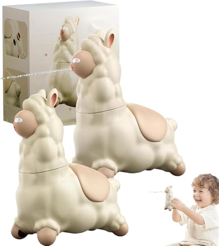 Spuckendes Lama-Wasserspielzeug,Spuckendes Lama-Spielzeug,Drehendes Lama-Wasserpistole,Interaktiver Alpaka-Wassersprinkler Drucksprinkler,Niedliche Outdoor Für den Sommergarten Strandbadewanne (2) von Generisch