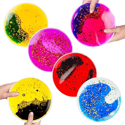 Squeeze Toy, flüssiges Dekompressensory -Spielzeug 6 Farben, weiche Zappel Squeeze Step STEPT für Erwachsene, Teenager, Kinder, , Mädchen, Stressentspannung, Schreibtischdekoration Geschenkidee von Generisch