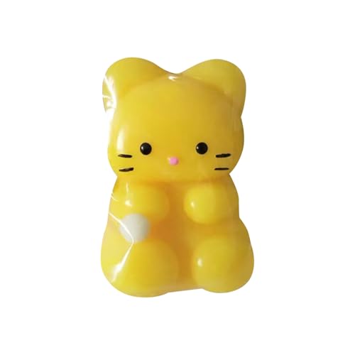 Squeeze Toys - Realistische Tier Squishy Spielzeug, weiche Squishy Fidget Spielzeug Squeeze Spielzeug für Stressabbau, Fidget Spielzeug Erwachsene und Kinder (gelbe Katze) von Generisch