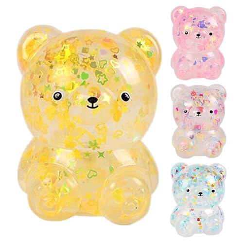 Squishy Fidget Spielzeug | Tiny Squeeze Pailletten Bear Fidget Toys,Flexibles Zubehör für Puppenhäuser Schlafsäle, Haustierspielzeug mit trinkbaren Pailletten für Dekorationen Squishy Fidget Spielzeug | Tiny Squeeze Pailletten Bear Fidget Toys,Flexibles Zubehör für Puppenhäuser Schlafsäle, Haustierspielzeug mit trinkbaren Pailletten für Dekorationen von Generisch