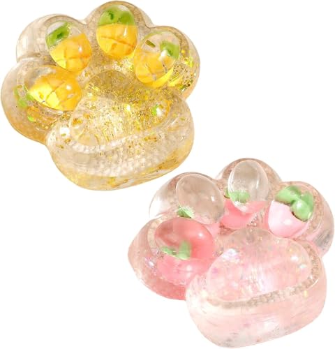 Squishy Pfote | 2 Stücke Katzenpfoten Squishy | pfotens Squishys Toy | Cat Paw Squishys zur Entspannung | Tierförmiges Silikon Quetsch Spielzeug zum Abbau Stress für Kinder und Erwachsene von Generisch