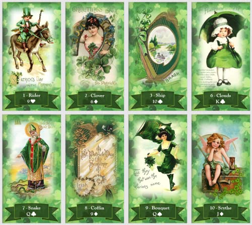 St. Patrick Day Lenormand Orakelkarten Deck Four Leave Clover Lenormand Wahrsagerkarten von Generisch