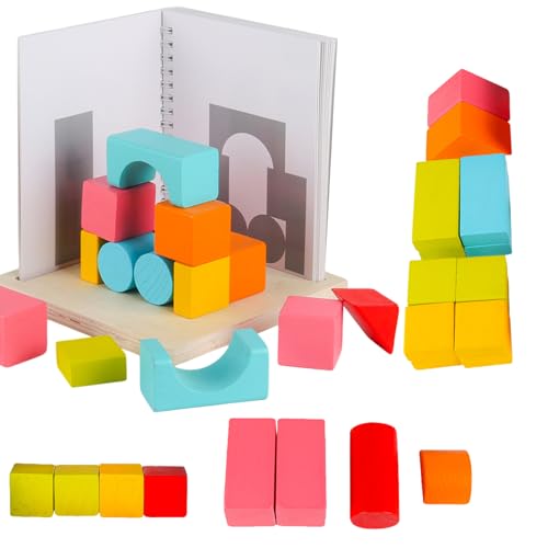 Stapelblöcke, Holzbausteine ,3D Räume Projektionsblöcke - Frühkindliches Entwicklungsspiel, geometrische Bildungssteine für und Mädchen Formen Ziegel für und Mädchen Stapelblöcke, Holzbausteine ,3D Räume Projektionsblöcke - Frühkindliches Entwicklungsspiel, geometrische Bildungssteine für und Mädchen Formen Ziegel für und Mädchen von Generisch