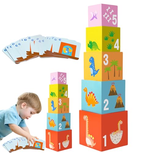 Stapelblöcke, Stapelspielzeug für Kinder, Puzzle-Spielzeug-Set mit Tieren, Lernspielzeug Stapelbar, Stapel- und Stapelblöcke, Stapelspielzeug für Mädchen Stapelblöcke, Stapelspielzeug für Kinder, Puzzle-Spielzeug-Set mit Tieren, Lernspielzeug Stapelbar, Stapel- und Stapelblöcke, Stapelspielzeug für Mädchen von Generisch