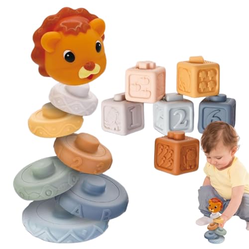 Stapelblöcke für Kinder, Balance Stacking Block Game - Buntes sensorisches Sortierspielzeug - Brettspiel für Bildungslern, multifunktionales Tabletop-Gebäude für, Mädchen von Generisch