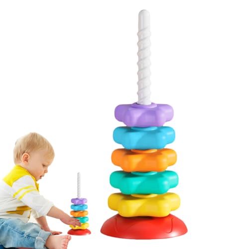 Stapelsterne-Spielzeug,Stern-Stapelturm | Regenbogen-Ring-Stapler,Sternförmiger Regenbogen-Stapler, Frühpädagogisches Stapelspielzeug Kinder Ab 6 Monaten Frühpädagogisches Stapelspielzeug Kinder Ab 6 von Generisch