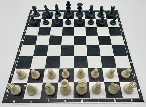 Star-Reiseschach Schachset, Schachspiel Schullkinder, Aufrollbar Schachbrett Schach Set, Chess Sets Junior, aus Kunststoff 34x34cm von Generisch