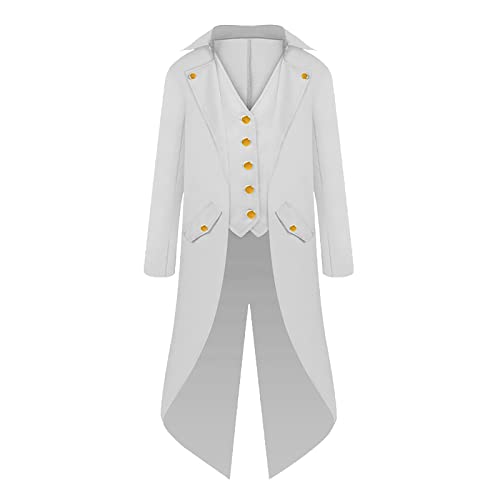 Steampunk Herren Tuxedo - Gothic Frack Herren Lang Klassiker Schwarz Mantel Viktorianische Hof Gehrock Retro Mittelalter Elegant Jacke Theater Performance-Kleidung Cosplay Karneval Halloween Steampunk Herren Tuxedo - Gothic Frack Herren Lang Klassiker Schwarz Mantel Viktorianische Hof Gehrock Retro Mittelalter Elegant Jacke Theater Performance-Kleidung Cosplay Karneval Halloween von Generisch