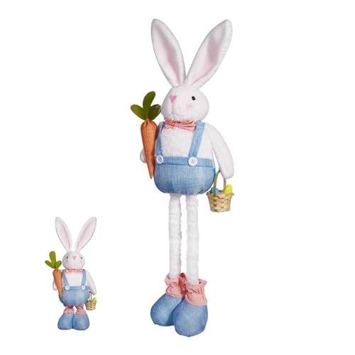 Stehende Kaninchenpuppe, weiche Hasenpuppe,Süßes Feiertags Kaninchen stehendes Zeichen | Osterhause Display Ornament, Kaninchen mit Korb und Karotten für Kinder, Kinder und Erwachsene hält Stehende Kaninchenpuppe, weiche Hasenpuppe,Süßes Feiertags Kaninchen stehendes Zeichen | Osterhause Display Ornament, Kaninchen mit Korb und Karotten für Kinder, Kinder und Erwachsene hält von Generisch