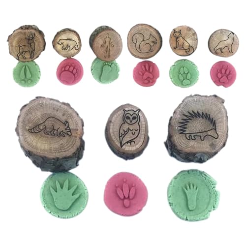 Stempel Für Kinder, Tierspuren Kinderstempel Lernspielzeug, Lernspielzeug Aus Holz, Kreative Tiere Fußabdruckstempel, Interessante Geschenke Für Tierliebhaber (A) von Generisch