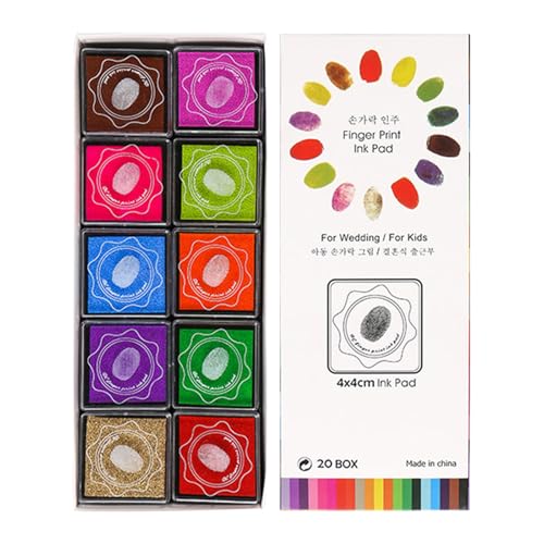 Stempelkissen für Kinder Top Set 20 Farben Waschbar Ungiftig Fingerabdruck Stempelkissen Abwaschbar Tinte Stamp Pad für Papier Stoff Handwerk DIY Malerei Geburtstag Geschenk Multifunktional Stempelkissen für Kinder Top Set 20 Farben Waschbar Ungiftig Fingerabdruck Stempelkissen Abwaschbar Tinte Stamp Pad für Papier Stoff Handwerk DIY Malerei Geburtstag Geschenk Multifunktional von Generisch