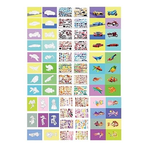 Sticker Puzzle Book, Educational Puzzle Stickers for Kids Aged 3+, Fun Geometric Decals, Set of 3 Handmade Activity Books for Early Learning, Cognitive Development, and Creative Play von Generisch
