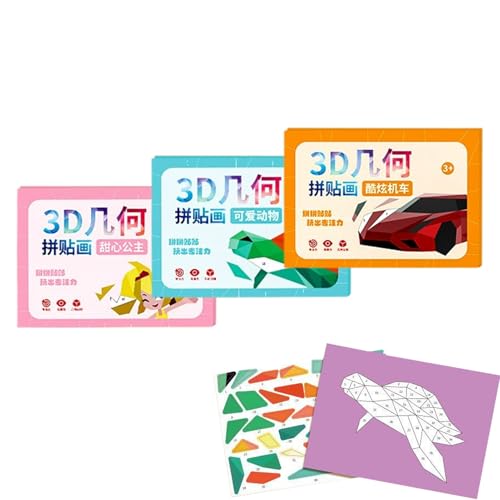 Sticker by Number, Educational Puzzle Activity, Fun Geometric Decal Set, 10.24x7.48 Inches Creative Handmade Sticker Book for Kids Ages 3+ to Enhance Learning and Play Sticker by Number, Educational Puzzle Activity, Fun Geometric Decal Set, 10.24x7.48 Inches Creative Handmade Sticker Book for Kids Ages 3+ to Enhance Learning and Play von Generisch