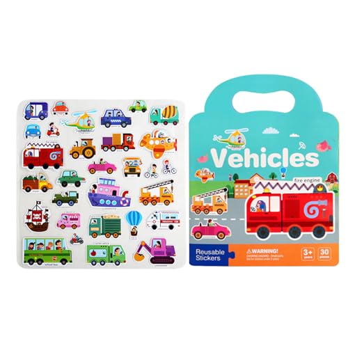 Stickerbuch, Reise-Spielzeug für frühes Lernen, tragbares, wiederverwendbares Stickerbuch für die Entwicklung der Feinmotorik und Hand-Augen-Koordinationstraining von Generisch