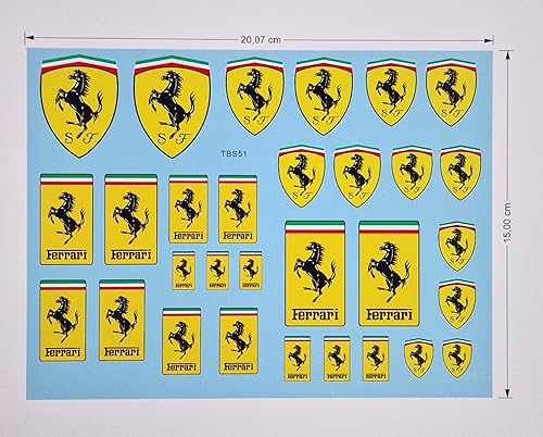 Stickers Aufkleber für verschiedene Dekorationen, kompatibel mit Ferrari TBS51 Zubehör von Generisch
