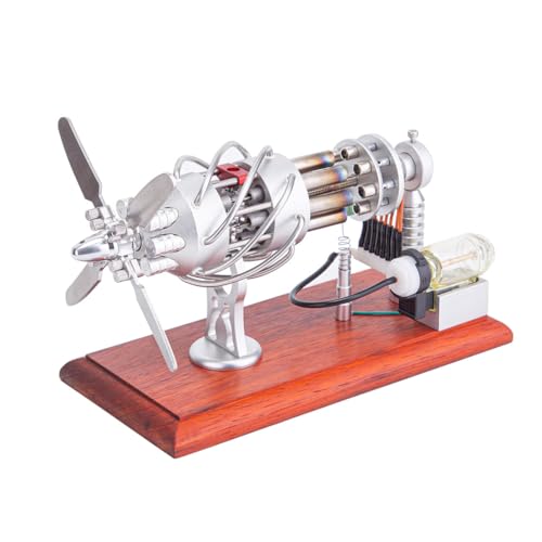 Stirling Engine Model Kit, 16 Zylinder Swash Plate Glass Hot Air Stirling Engine Model, DIY Experiment Educational Heat Engine Model for Technophiles Stirling Engine Model Kit, 16 Zylinder Swash Plate Glass Hot Air Stirling Engine Model, DIY Experiment Educational Heat Engine Model for Technophiles von Generisch