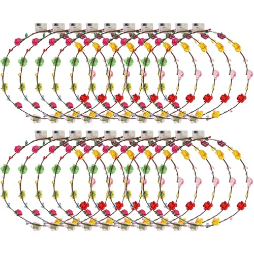 Stirnbänder für Damen, verstellbares Blumenstirnband mit Rose, mehrfarbig, perfekt für Party, Halloween, 70-teiliges Set, Blumenkrone, beleuchtete LED, Halloween Stirnbänder für Damen, verstellbares Blumenstirnband mit Rose, mehrfarbig, perfekt für Party, Halloween, 70-teiliges Set, Blumenkrone, beleuchtete LED, Halloween von Generisch