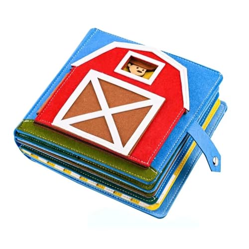 Generisch Filzbuch ab 1 Jahr, Filzbuch Bauernhof, Reisespiele Kinder ab 3, Busy Board ab 1 Jahr, Montessori Spielzeug ab 3 Jahre, Quiet Book ab 1 Jahr, motorikspielzeug, Activity Board von Generisch