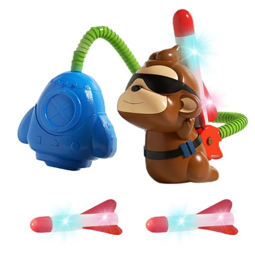 Stomper Rockets für Kinder, Kinder Raketen -Startspielzeug | Foam Stomper Rocket mit Affen -Startpad | Sprung Sport Game Fun Outdoor -Aktivitäten für Garten & Ostern von Generisch