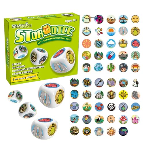 Story Dice Games - Images Iconic Dice Game | Story Cube Set | Bildungsgeschichte Würfel Spielzeug | Geschichte Time Cubes | 54 Bilder Unbegrenzte Story Cubes | 9X Creative Storytelling Fun Family von Generisch