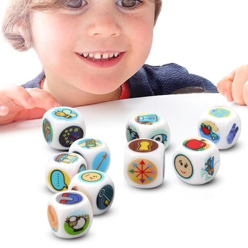 Generisch Story Time Dice, 9X Storytelling Cubes, Imaginative with 54 Iconic Images Storytelling Dice, Fun Family Game for Kids and Adults, Creative for Building Stories Generisch Story Time Dice, 9X Storytelling Cubes, Imaginative with 54 Iconic Images Storytelling Dice, Fun Family Game for Kids and Adults, Creative for Building Stories von Generisch