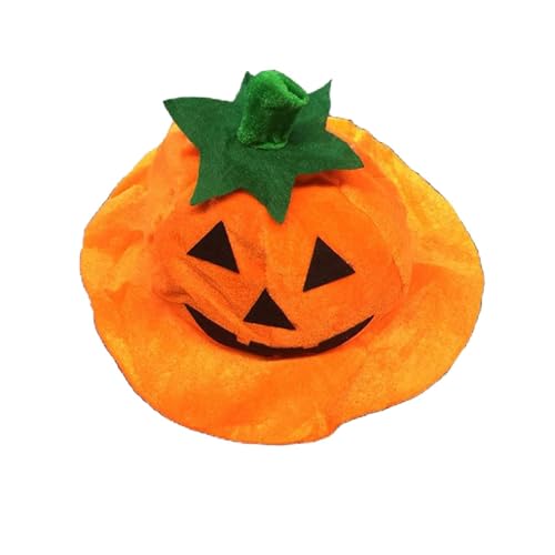 Strandkleid-Hut, Halloween-Thema, orangefarbener Hut, Halloween-Hut, Mütze, Kürbishut, Make-up, Kopfbedeckung, Halloween-Kürbishut (A, Einheitsgröße) von Generisch