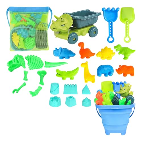 Strandspielzeug Set Kinder, 26-teiliges Dinosaurier-Sandspielzeug für Kleinkinder, Sandkastenspielzeug mit Netztasche, Strandspielzeug ab 2 3 4 5 Jahre Mädchen Junge Strandspielzeug Set Kinder, 26-teiliges Dinosaurier-Sandspielzeug für Kleinkinder, Sandkastenspielzeug mit Netztasche, Strandspielzeug ab 2 3 4 5 Jahre Mädchen Junge von Generisch