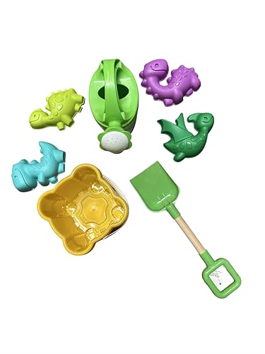 Strandspielzeug-Set für Kinder, 7-teilig, bunte Dinosaurier mit Gießkanne und Form, Sandspielzeug Strandspielzeug-Set für Kinder, 7-teilig, bunte Dinosaurier mit Gießkanne und Form, Sandspielzeug von Generisch
