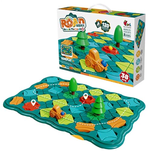 Straßenlabyrinth-Log - Bildungsspielzeug Mit 360 Herausforderungen | Smart Road Building Board Game Für Kinder | 4 Schwierigkeitsgrade Zur Verbesserung Der Problemlösung Und Der Räumlichen Fähigkeiten von Generisch
