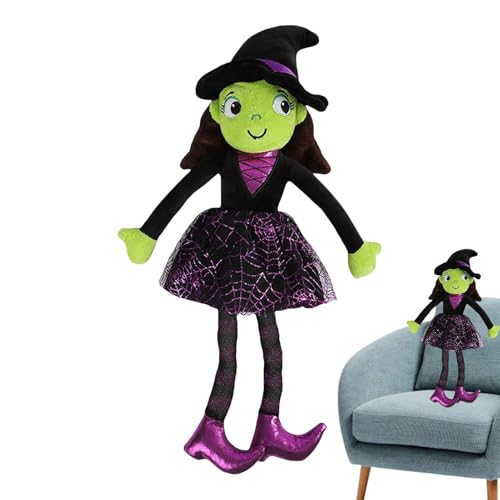 Strega -Puppe - Entzückende gepolsterte Hexenpuppe für Halloween | Grazioso Plüschpuppe in Form Einer Hexe, die für die Haut geeignet Mädchen, für Sofa, Bett, Büro und Subv von Generisch