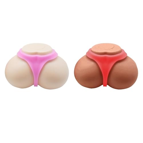 Stressabbau Spielzeug, 2 Stück Gummi Squishy Spielzeug, Lustiges Stressball Squeeze Spielzeug, Weiches Sensorisches Fidget Spielzeug, für Erwachsene (Zufällige Farbe) von Generisch