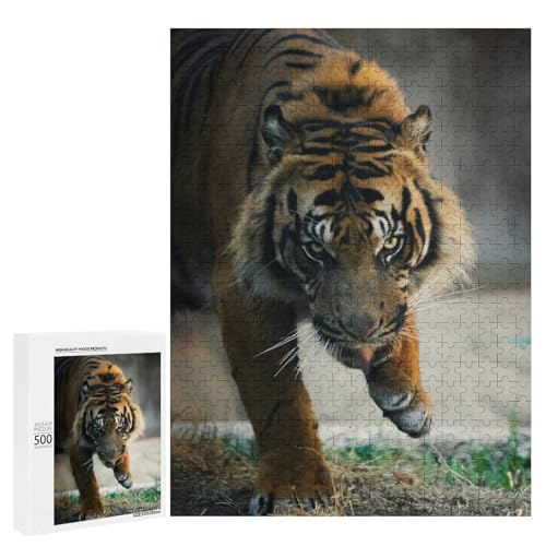 Striped Predator 500 Teile Set Holzpuzzle - Nachhaltiges Holzmaterial, perfektes therapeutisches Hobby für Kunstliebhaber von Generisch
