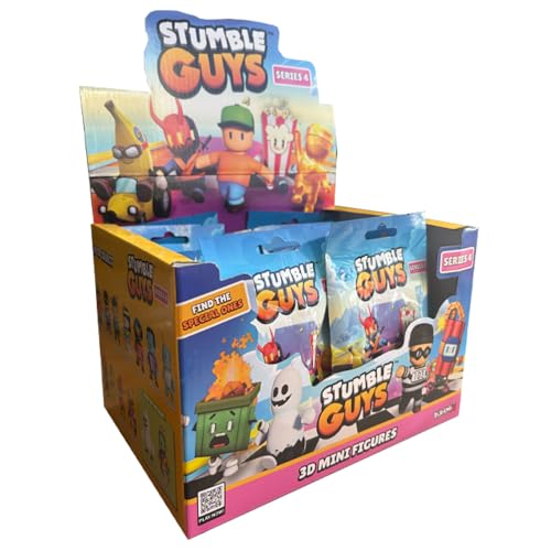Stumble Guys 3D Figuren - Serie 4 - Sammelfiguren - 1 Display (18 Tüten), Glow-in-The-Dark-Versionen, Chrome-Figuren, Größe von ca. 5 cm von Generisch