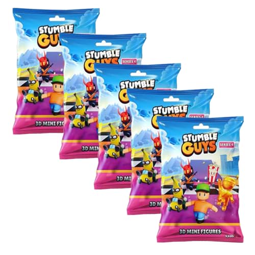 Stumble Guys 3D Figuren - Serie 4 - Sammelfiguren - 5 Tüten, Glow-in-The-Dark-Versionen, Chrome-Figuren, Größe von ca. 5 cm Stumble Guys 3D Figuren - Serie 4 - Sammelfiguren - 5 Tüten, Glow-in-The-Dark-Versionen, Chrome-Figuren, Größe von ca. 5 cm von Generisch