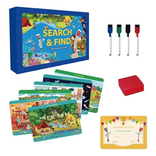 Suchen Und Finden Von Büchern Für Kinder - Vorschulreiseaktivitätsbuch, Wiederverwendbares Bildungsspielpad | Chaos-freie Lernmatten Mit Farbmarkierungen Für Autofahrten, Ruhige Zeit Spielzeug Kinder Suchen Und Finden Von Büchern Für Kinder - Vorschulreiseaktivitätsbuch, Wiederverwendbares Bildungsspielpad | Chaos-freie Lernmatten Mit Farbmarkierungen Für Autofahrten, Ruhige Zeit Spielzeug Kinder von Generisch