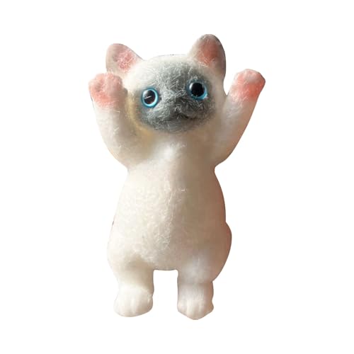 Süße Katze DIY Spielzeug, Cute S queeze Spielzeug Katze Form Stressball Weiche Flexible S queeze Spielzeug Dehnbares Stress-R elief-Spielzeug (D, One Size) von Generisch