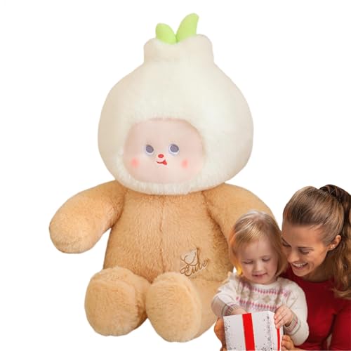 Süße gefüllte Puppe, Plüschpuppe | Wohnkulturpuppe Knoblauchkopf umarmt Kissen - 50 cm/19inch niedliche Stoffpuppe, Gemüsethema Cartoon ausgestopfte Plüsch für und Mädchen von Generisch