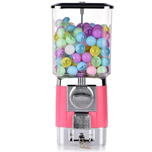 Süßigkeitenautomaten, Münzbetriebene Kaugummi-Maschine mit 200 leeren Kugeln & 100 Edelstahl-Spielsteinen, Kaugummi-Maschine für Kinder, für Spielzeugkapseln, Hüpfbälle, für Spielgeschäfte von Generisch
