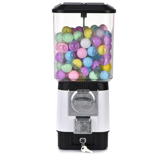 Süßigkeitenautomaten, Münzbetriebene Kaugummi-Maschine mit 200 leeren Kugeln & 100 Edelstahl-Spielsteinen, Kaugummi-Maschine für Kinder, für Spielzeugkapseln, Hüpfbälle, für Spielgeschäfte von Generisch