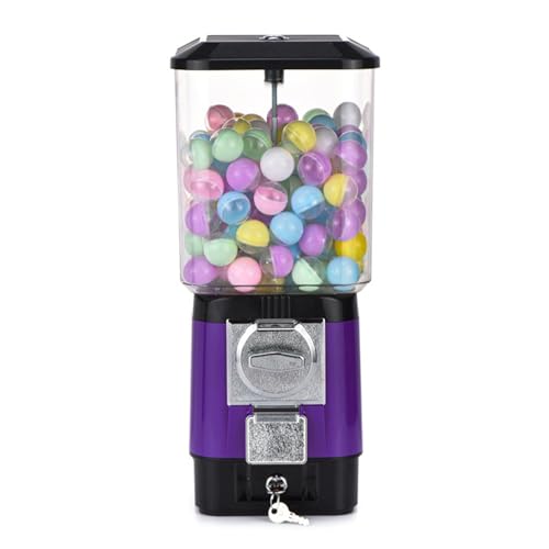 Süßigkeitenautomaten, Münzbetriebene Kaugummi-Maschine mit 200 leeren Kugeln & 100 Edelstahl-Spielsteinen, Kaugummi-Maschine für Kinder, für Spielzeugkapseln, Hüpfbälle, für Spielgeschäfte von Generisch