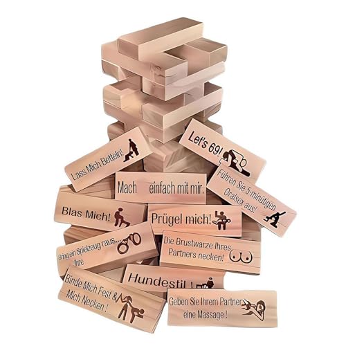 Super Naughty Wooden Block Tower Stacking Game for Couples Adults - Perfect Date Night or Drunking Game Idea for Lovers von Generisch