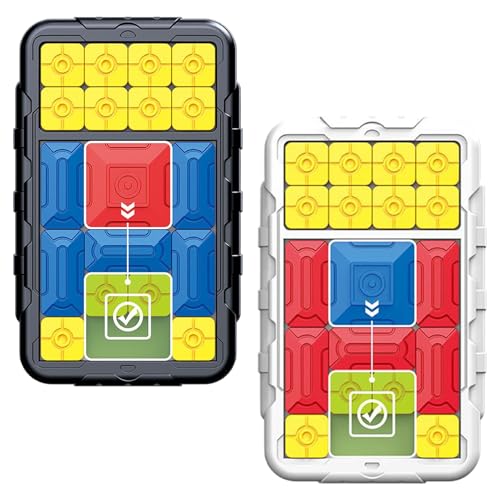 Super Slide Puzzle Spiele, Rätsel Gedächtnis Tangram Puzzle Für Kinder, Intelligentes Magnetisches Schiebepuzzle Huarongdao, Logisches Denkspiel, Spielzeug Für Die Früherziehung(Weiß) von Generisch