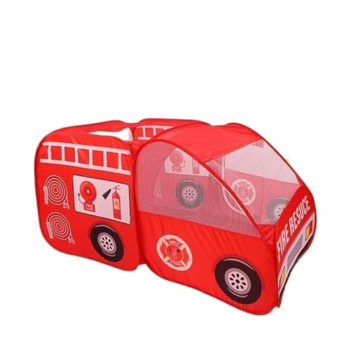 Super großes Kinderzelt, Cartoon-Auto-Themenzelt, für drinnen und draußen, Spielhaus, automatisch und bequem (Feuerwehrauto) von Generisch