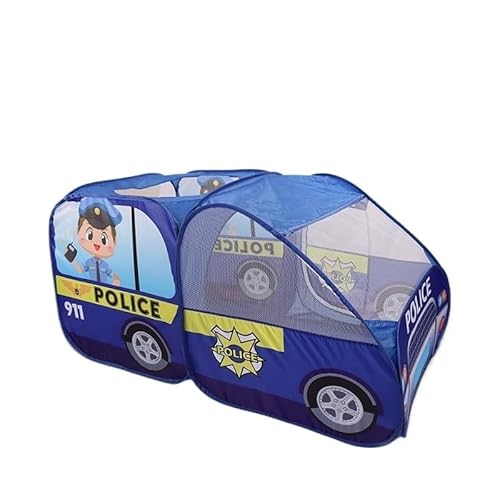 Super großes Kinderzelt, Cartoon-Auto-Themenzelt, für drinnen und draußen, Spielhaus, automatisch und bequem (Polizeiauto) von Generisch