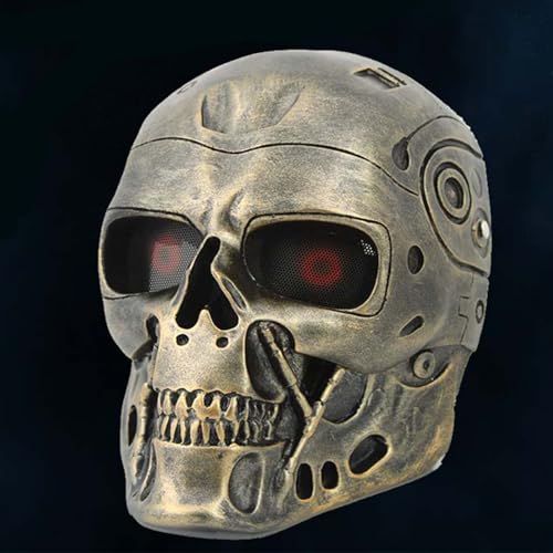 T800 Terminator Cosplay Maske Harz Spiel Party Halloween Kostüm Maske Requisiten für Erwachsene (Kupfer) von Generisch