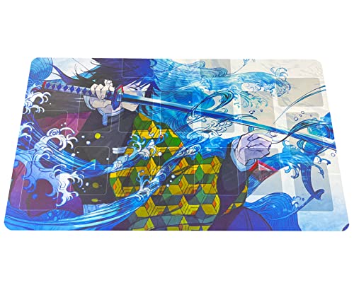 TCG Playmat (61 x 35 cm) Spielmatte für das Yu Gi Oh Kartenspiel | Giyu Tomioka (with Field Zones) von Generisch