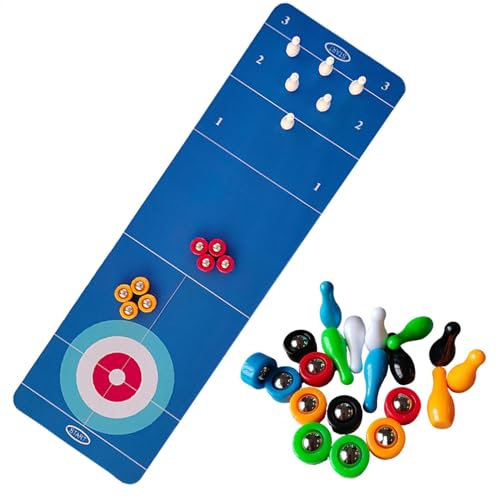 Tabletop Shuffleboard-Spiel-3-in-1-Curling Bowling Shuffleboard-Set, kompaktes Tabletop-Spielboard | Multiplayer Family Games für Picknick, Hinterhof, Bar & Party, einfaches Speicher für das Speicherr Tabletop Shuffleboard-Spiel-3-in-1-Curling Bowling Shuffleboard-Set, kompaktes Tabletop-Spielboard | Multiplayer Family Games für Picknick, Hinterhof, Bar & Party, einfaches Speicher für das Speicherr von Generisch