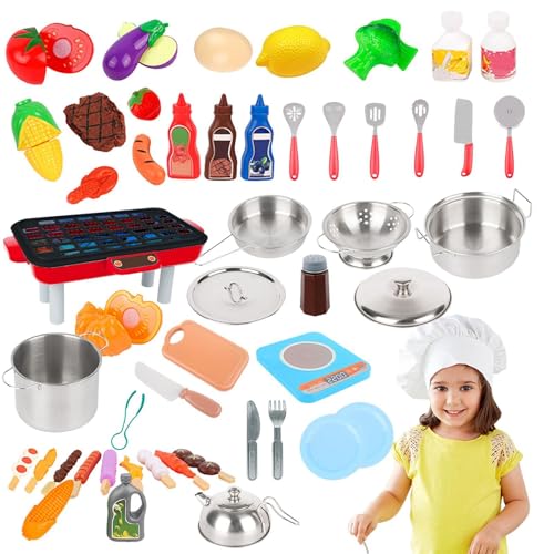 Täuschen Sie Sich Küchenutensilien Set, tun Sie Play Cooking Utensils, Küchenzubehör Spielzeugset, Kochgeschirr mit Schneidebrett für Farbsortierzubehör Täuschen Sie Sich Küchenutensilien Set, tun Sie Play Cooking Utensils, Küchenzubehör Spielzeugset, Kochgeschirr mit Schneidebrett für Farbsortierzubehör von Generisch