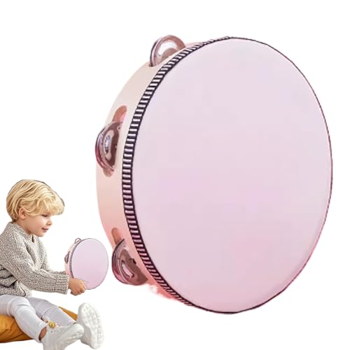 Tamburin - Handheld Tamburin | Professionelle Trommel | Holz | 8 Zoll Musik | für Teenager, Kinder, Musikunterricht, Praxisraum, Bühnengebrauch von Generisch