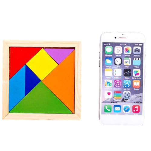 Tangram-Puzzle-Spiel, Tangram-Puzzle -Form-Muster-Blöcke, Bunte Form Muster Lernspielzeug Geschenk von Generisch